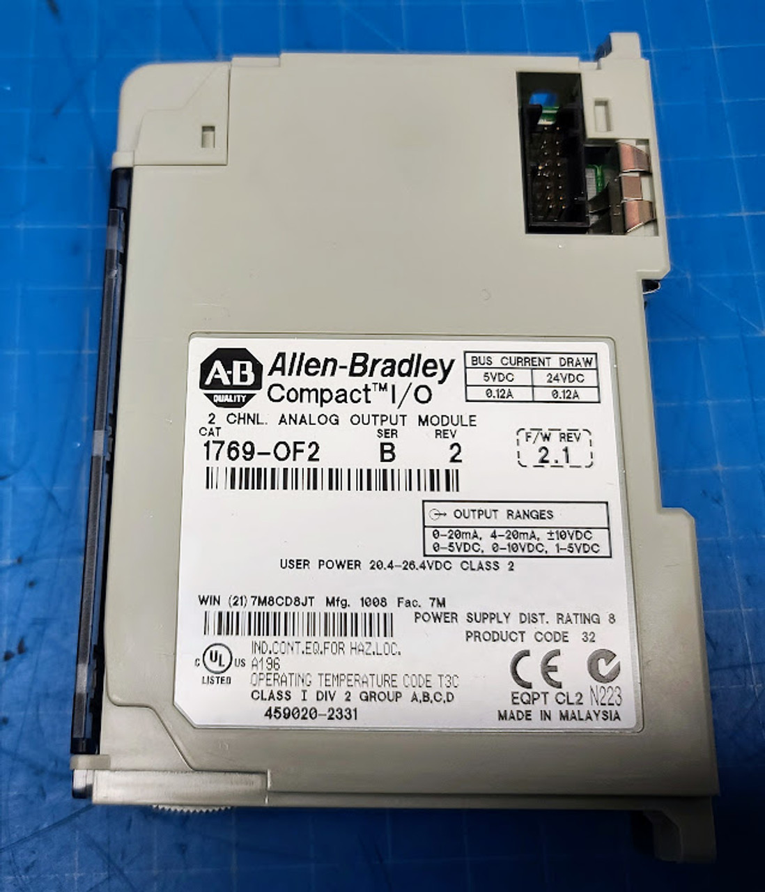 Allen Bradley Compact I/O 2 Channel Analog Output Module 1769-OF2