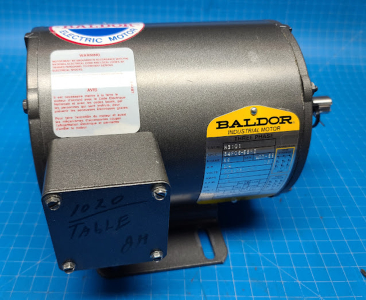 Baldor 1/4HP 1140RPM 208-230/460V 34F06-5882 Motor M3101