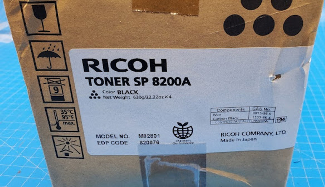 Ricoh Savin Lanier SP 8200A Black Toner 4 bottles per case 82801