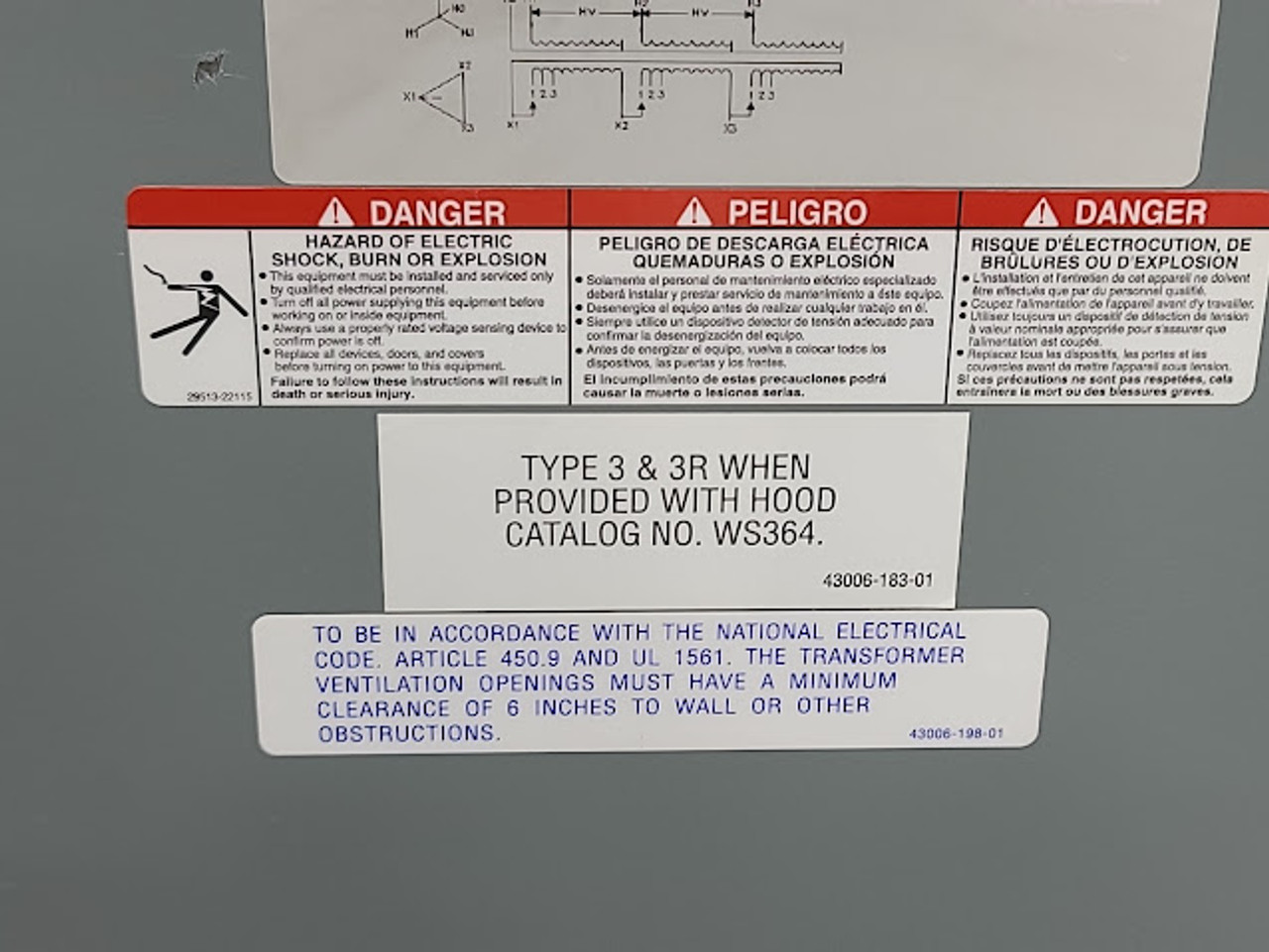 Sorgel 75 KVA 480Y/277 x 208 3 Phase Transformer 75T64H