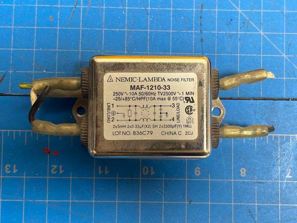 Nemic Lambda Noise Filter 250V 10 Amp MAF-1210-33