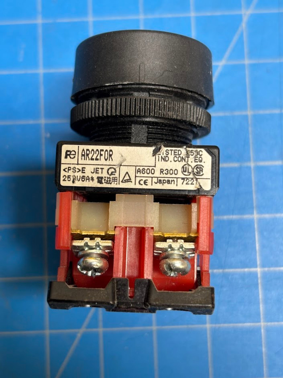 Fuji Electric Black Push Button Switch AR22F0R