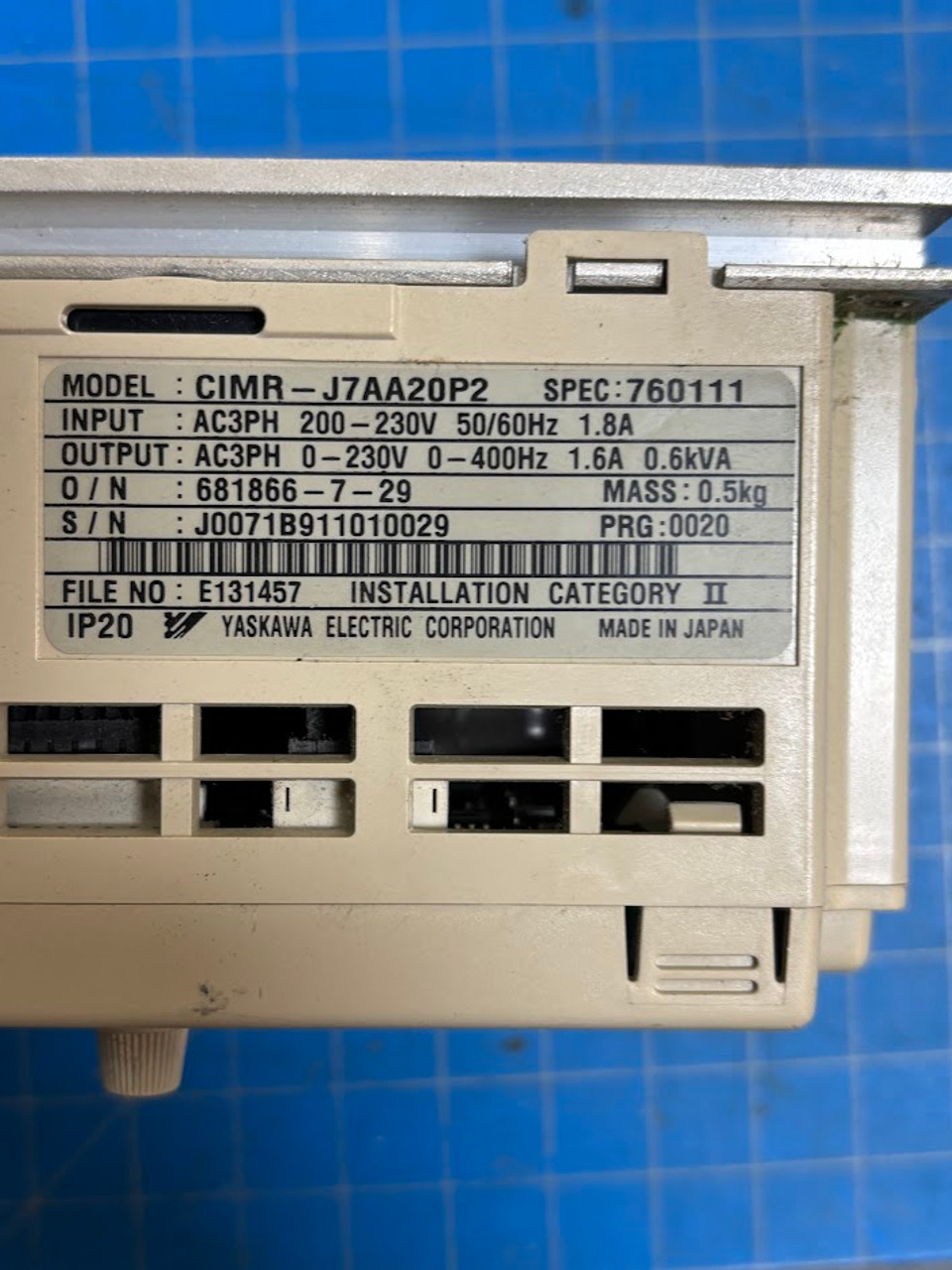 Nissei Yaskawa 200V 3 Phase Inverter Drive CIMR-J7AA20P2