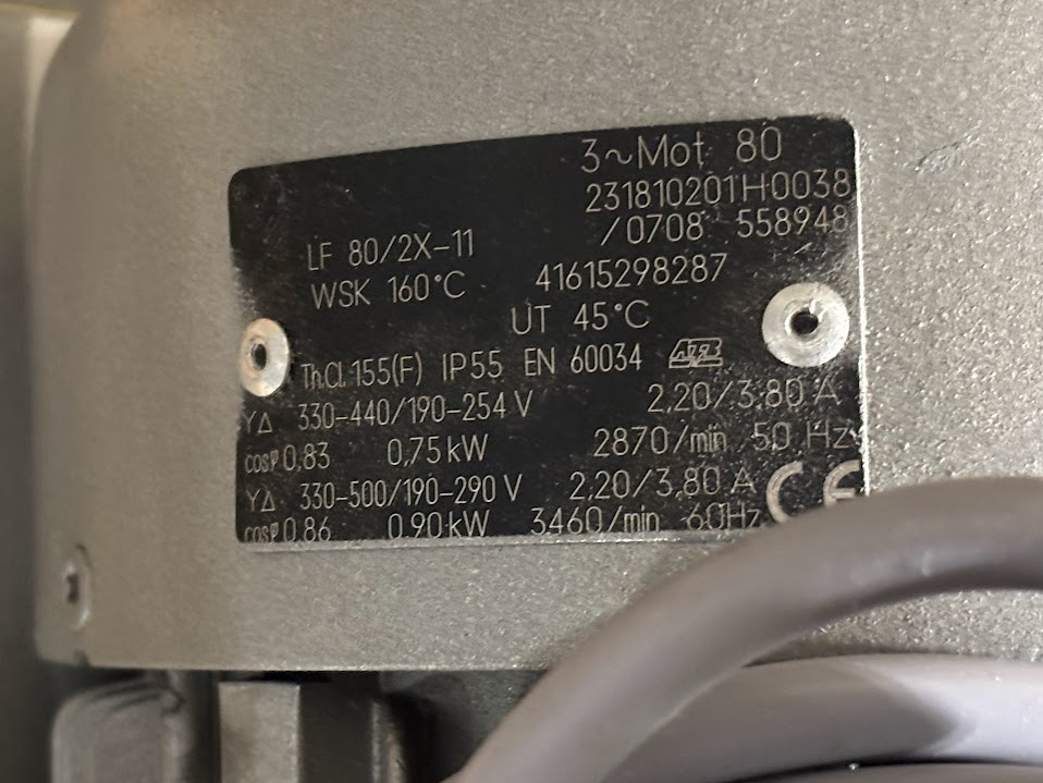 Becker 4A 440V 3PH 50/60Hz Regenerative Vacuum Pump Blower SV8.130/1