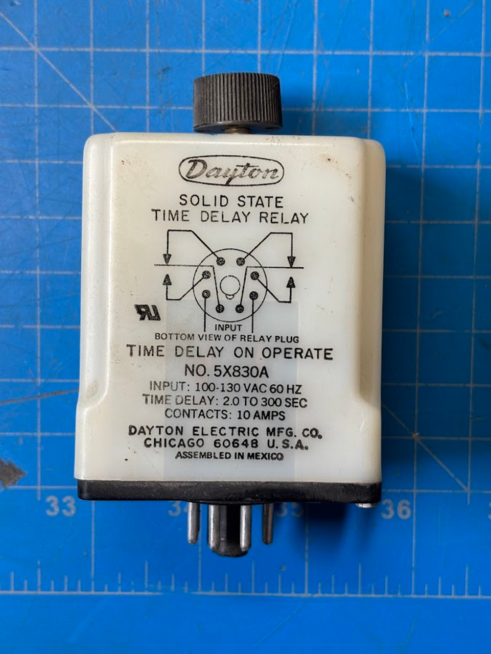 Dayton 10A 100VAC Solid State Time Delay Relay 5X830A
