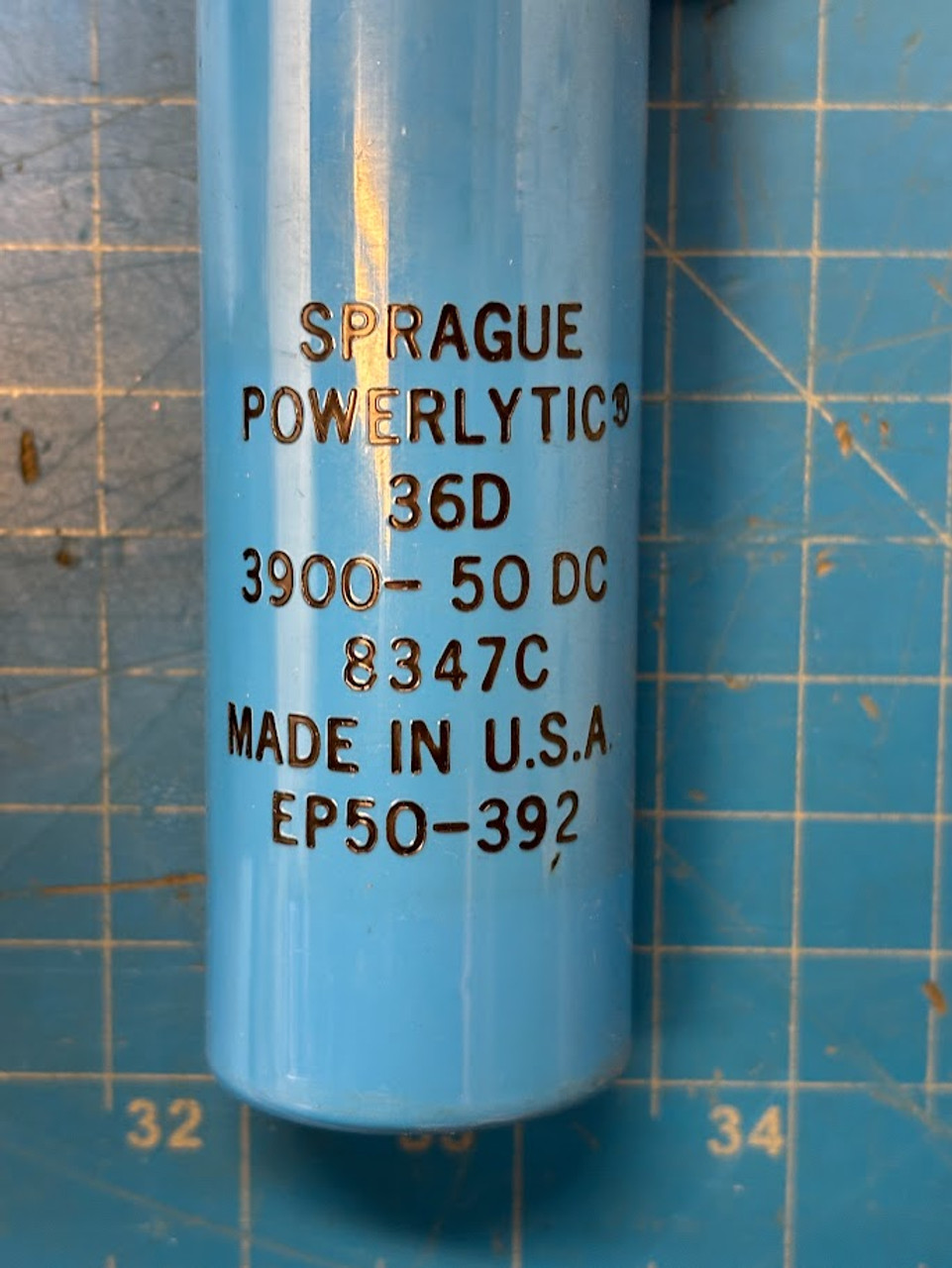 SPRAGUE POWERLYTIC CAPACITOR 3900-50DC 36D EP50-392