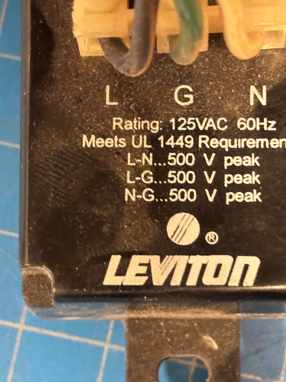 Leviton 125V Surge Protection Device 3800-WM