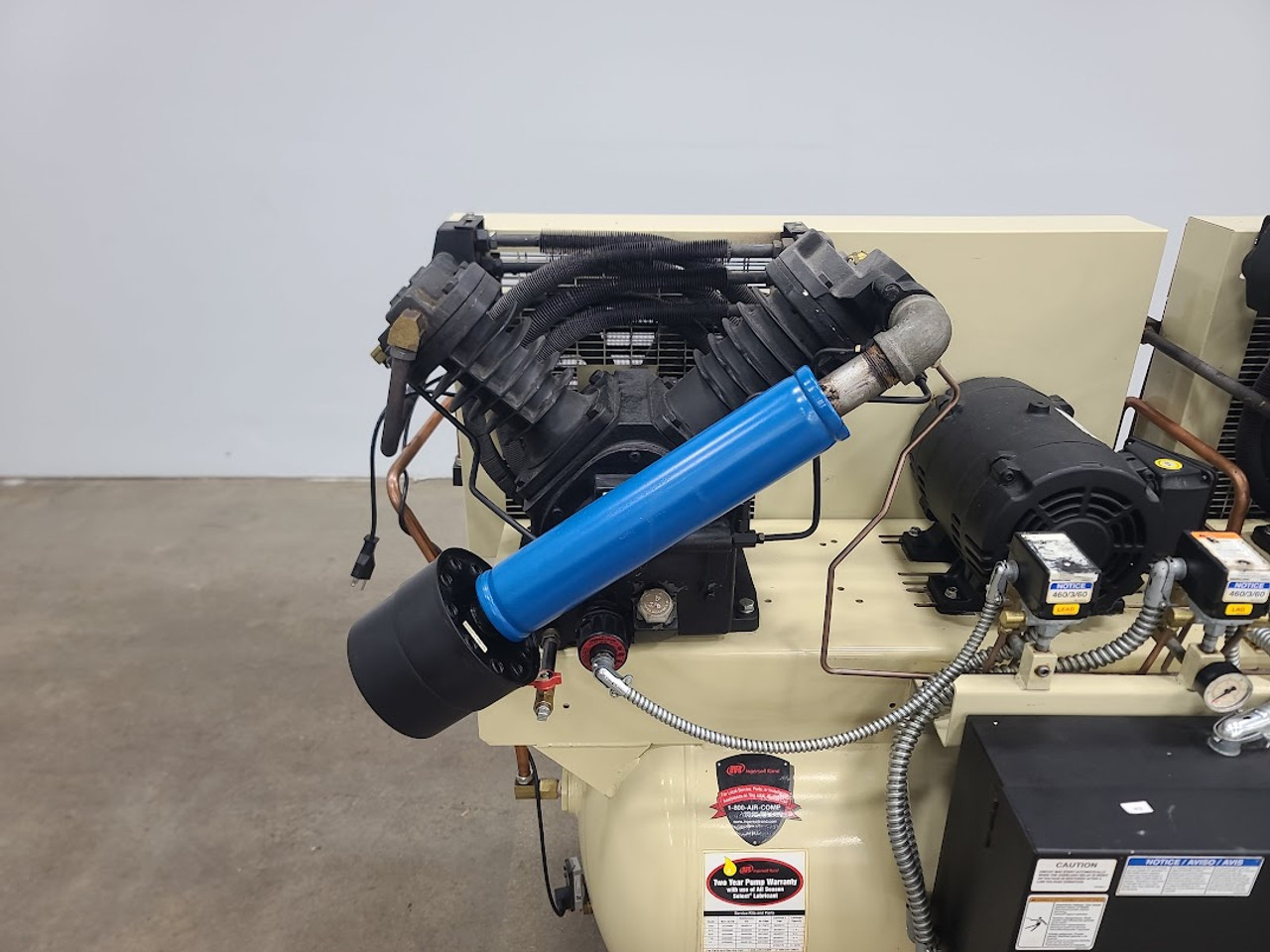 Ingersoll Rand 20hp (2 x 10HP) Premium Duplex Air Compressor, 120 Gal Tank, 3ph, 70cfm 2-2545E10-P