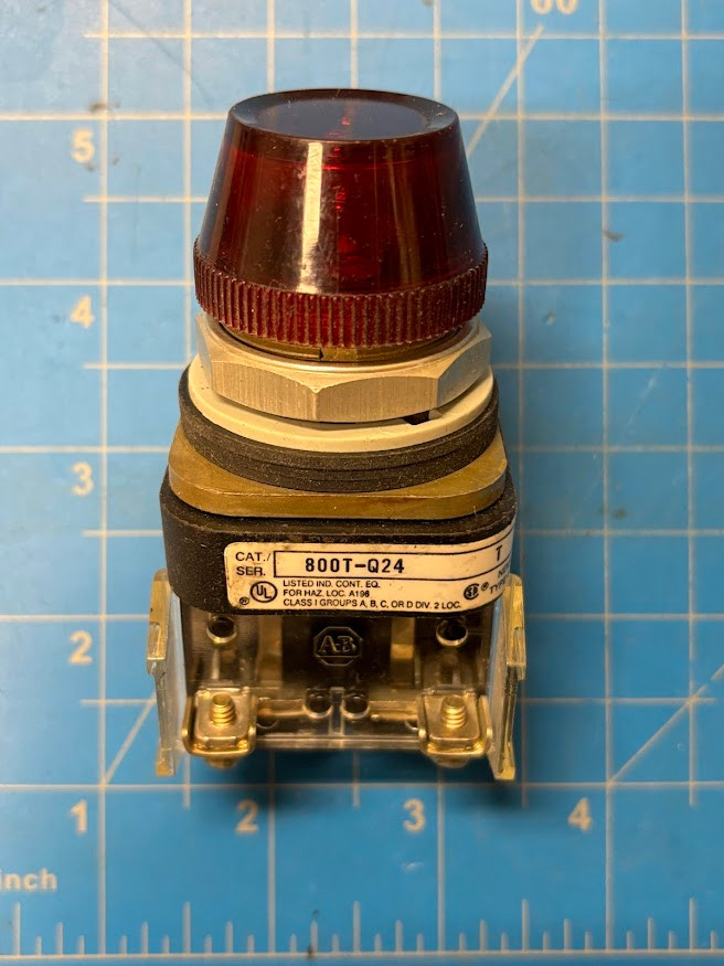 Allen Bradley 24V Red Illuminated Pilot Light 800T-Q24