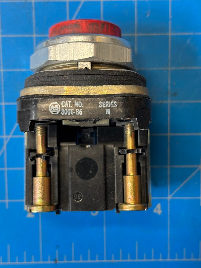 Allen Bradley Extended Red Push Button with Contact Block 800T-B6