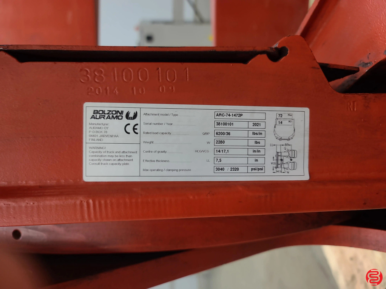 2021 Bolzoni Auramo Roll Clamp Attachment