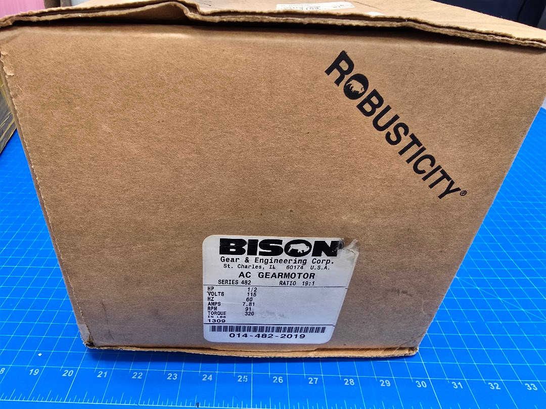 Bison 1/2 HP 115V 60hz 7.91A 91RPM 320torque AC Gear Motor 5KH36NNB054A