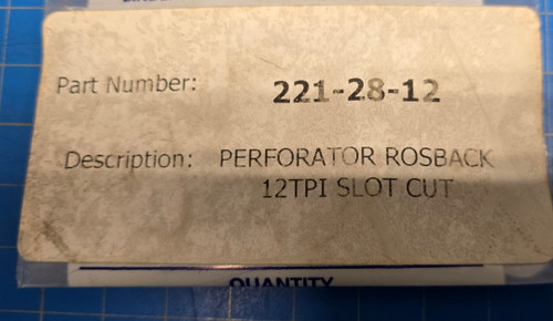 Rosback 12 TPI Slot Cut Perforating Blade 221-028-12