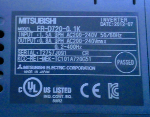 MITSUBISHI FR-D720-0.1K Compact Size Inverter VFD/VSD