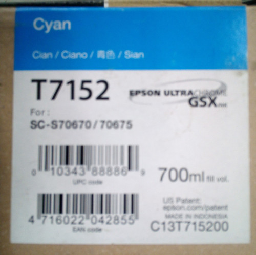 Epson Ultrachrome GSX T7152 Cyan Ink Cartridge