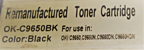Oki / Okidata Black Toner Cartridge  OK-C9650BK (Remanufactured)