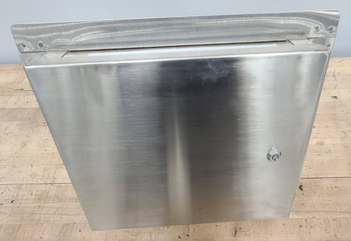 Multi-Purpose Industrial Lockable Cabinet 26 x 20 x 9 Stainless Steel Semi-Recessed Mounted (6) 1.25 KO Top Only CAB100