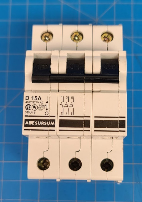 ABL Sursum 3 Pole 15A 480Y / 277VAC Circuit Breaker 3DU15