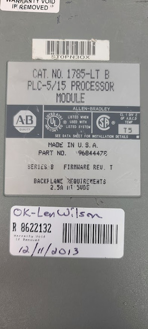 Allen Bradley PLC 5/15 Processor Module 1785-LT