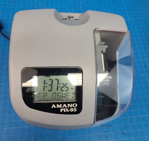 Amano LCD Digital Time Clock Electronic Card Punch PIX-95