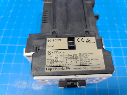 Fuji Electric 3P 20A Cont. 24VDC Coil Contactor SC-E02/G-24VDC