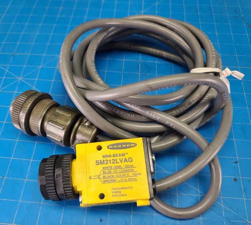 Banner 150 MA 10/30 VDC 2000 MM 3pin Plug Photoelectric Sensor SM312LVAG