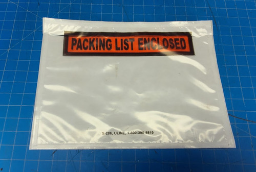 ULine 1000 count 7.5" x  5.5" Packing List Pouch S-286