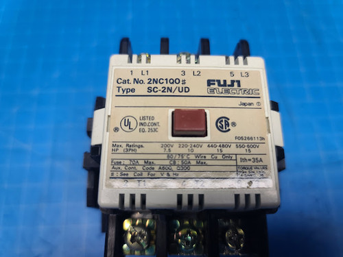 Fuji 3P 110 VAC Coil Contactor 2NC1Q0