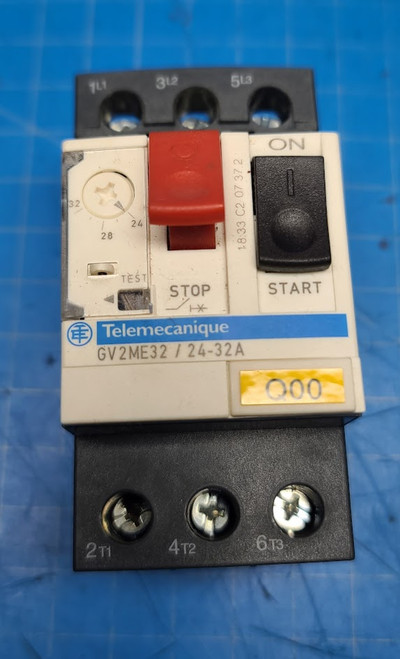 Telemecanique 220V 1.5kA 3Ph 32A Motor Circuit Breaker GV2ME32 / 24-32A
