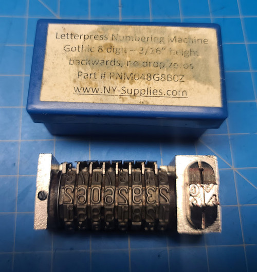 3/16" Gothic 8 Digit Letterpress Numbering Machine