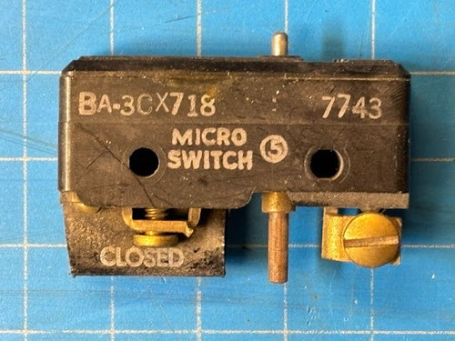 Honeywell 250VAC 15A Micro Limit Switch BA-3CX718