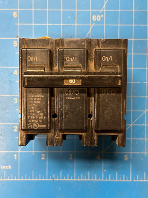 Cutler Hammer 3 Pole 240V 60A Circuit Breaker BR360