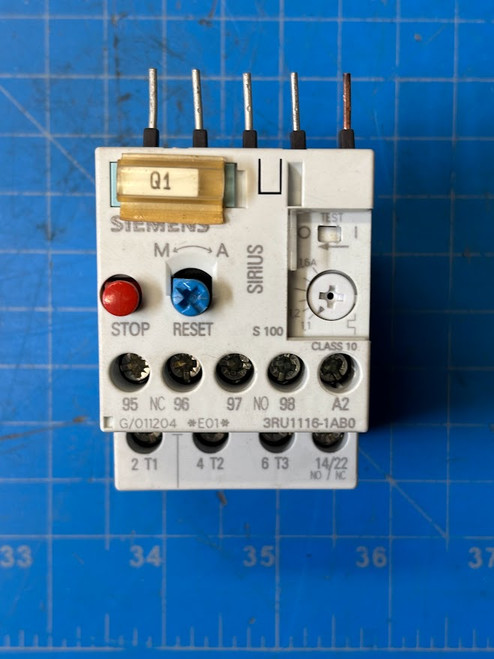 Siemens 15A 600VAC Overload Relay 3RU1116-1AB0