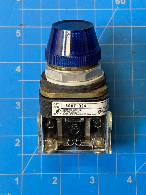 Allen Bradley 24V Blue Illuminated Pilot Light 800T-Q24