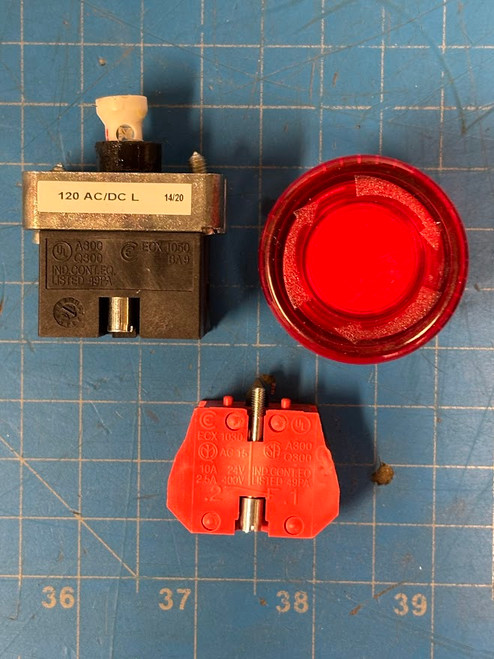 Automation Direct 10A 24V Red Push Button with Contact Block GCX1226-120L