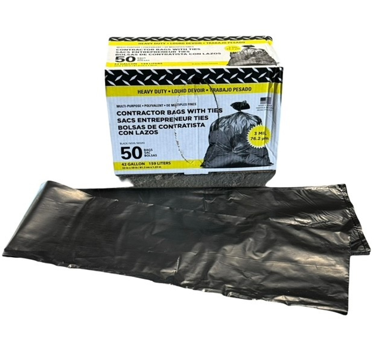 WFP 42 Gal Contractor Trash Bags 50 Count