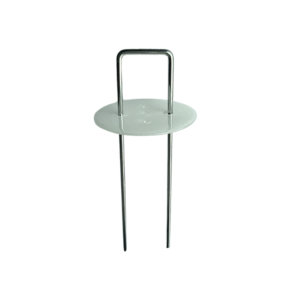 ProSeal 6" Galvanized Vapor Barrier Stakes with Staple Gasket Caps (Landscape Staples) - 100 Count