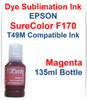 Magenta 135ml bottle Dye Sublimation Ink for EPSON SureColor F170 printer
