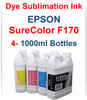 Dye Sublimation Ink 4- 1000ml bottles for EPSON SureColor F170 printer