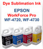 4- 500ml bottles Dye Sublimation Ink for Epson WorkForce Pro WF-4720 WF-4730 Printers