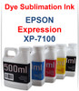 5- 500ml bottles Dye Sublimation Ink for Epson Expression Premium XP-7100 Printers