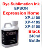 Black 240ml bottle Dye Sublimation Ink for Epson Expression Home XP-4100 XP-4105 XP-5100 Printers