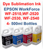4- 500ml bottles Dye Sublimation Ink for Epson WorkForce WF-2510 WF-2520 WF-2530 WF-2540 Printers