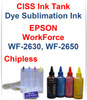 CISS Chipless Ink Tank 4 100ml Bottles Dye Sublimation Ink for Epson WorkForce WF-2630 WF-2650 Printers