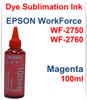 Magenta 100ml bottle Dye Sublimation Ink for Epson WorkForce WF-2750 WF-2760 Printers