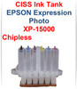 CISS Chipless Ink Tank for Epson Expression Photo HD XP-15000 Printer