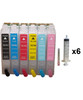 6- Refillable Ink Cartridges with auto reset chip for Epson Stylus Photo 1400 printer