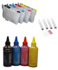 4- Refillable Ink Cartridges 4- Dye Sublimation Ink 100ml bottles for Epson Expression Home XP-200 XP-300 XP-310 XP-400 XP-410 Printers