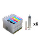 6- Refillable Ink Cartridges with auto reset chips for Epson Stylus Photo R200 R220 R300 printers