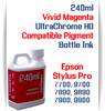 Vivid Magenta 240ml Bottle Compatible UltraChrome HDR Pigment Ink Epson Stylus Pro 4900, 7700, 9700, 7890, 9890, 7900, 9900 Printers